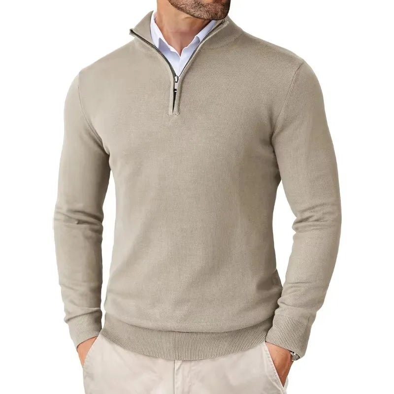 Jasper | Men's Half-Zip Knit Sweater in Soft Cotton Blend