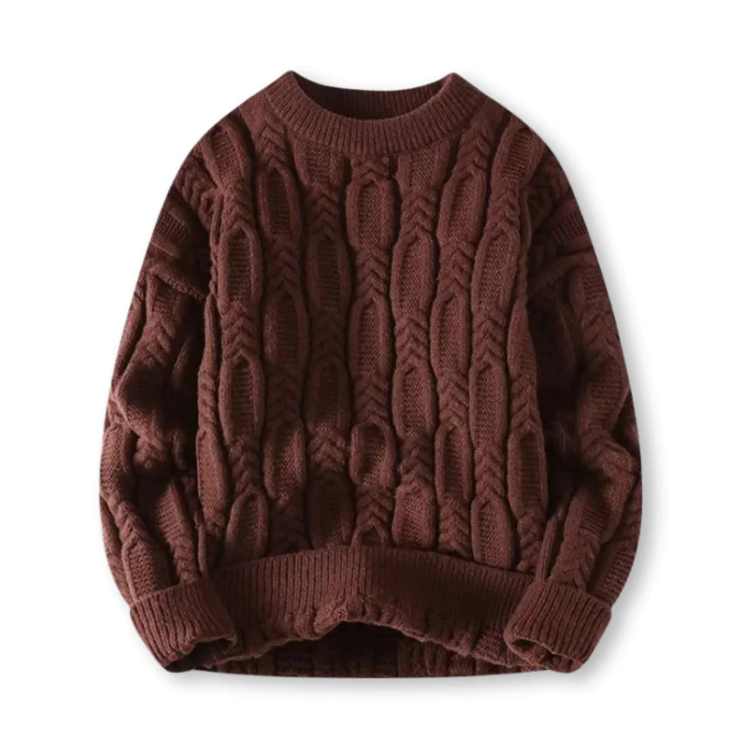 Gideon | Men's Chunky Cable Knit Crew Neck Sweater
