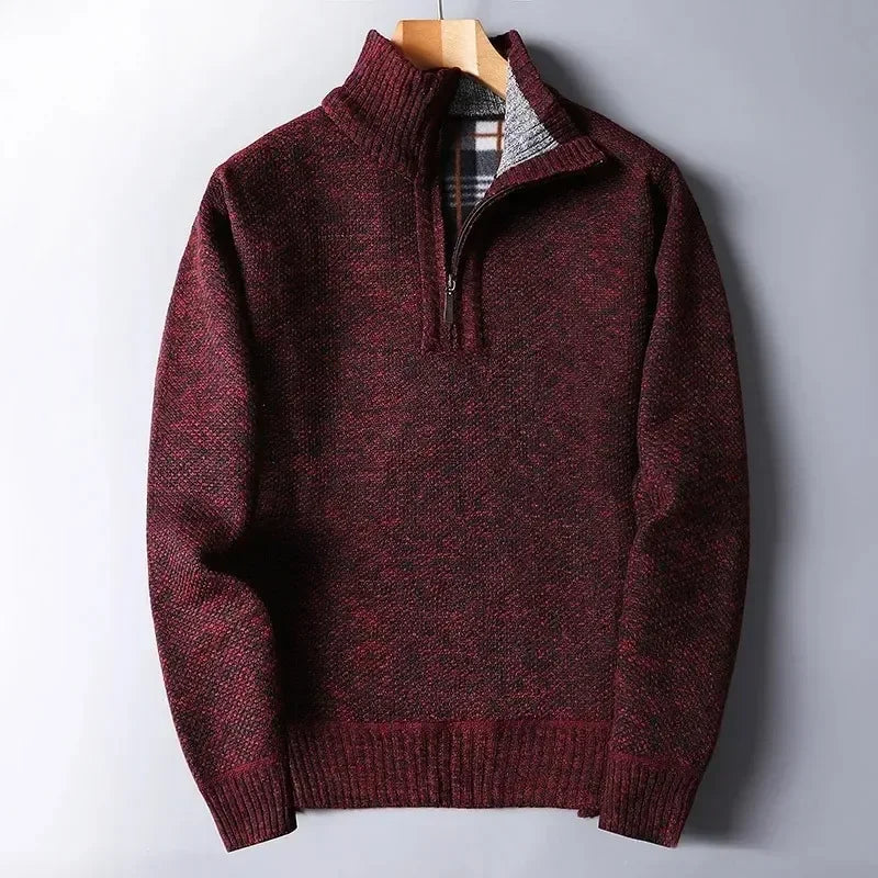 Calloway | Men's Padded Half-Zip Mock Neck Sweater, Warm Knit Pullover