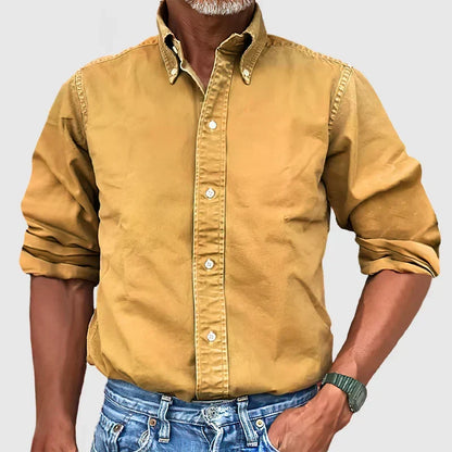 Vintage Men's Long Sleeve Shirt in Multiple Colors, Faded Look, Soft Cotton Blend, Casual and Semi-Formal Wear-5