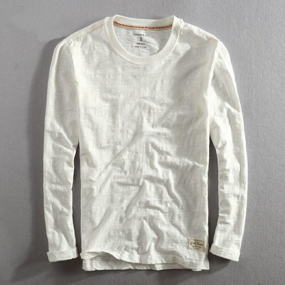 Ellison | Men's Slub Cotton Crew Neck Long Sleeve Top
