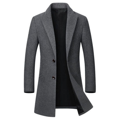 Finley | Men's Slim Wool-Blend Coat with Notch Lapel, Mid-Thigh