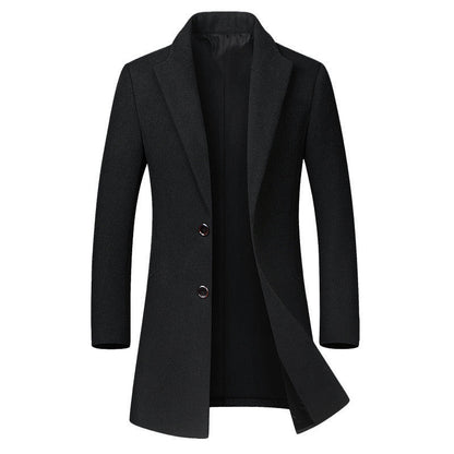 Finley | Men's Slim Wool-Blend Coat with Notch Lapel, Mid-Thigh