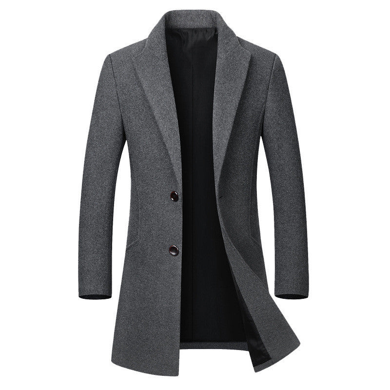 Finley | Men's Slim Wool-Blend Coat with Notch Lapel, Mid-Thigh