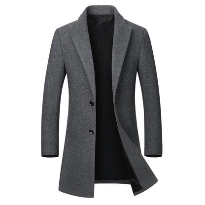 Finley | Men's Slim Wool-Blend Coat with Notch Lapel, Mid-Thigh