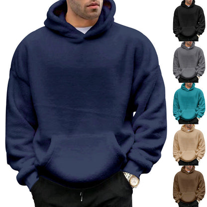 Lowell | Men's Plush Double-Faced Pullover Hoodie, Oversized