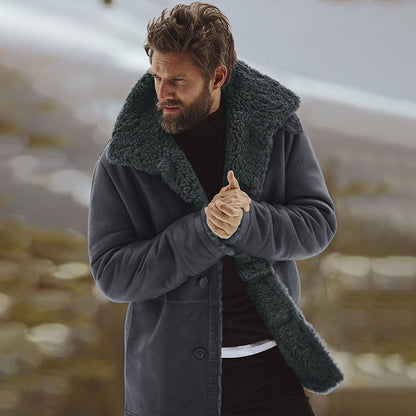 Emmett | Men's Sherpa-Lined Winter Coat with Wide Lapel