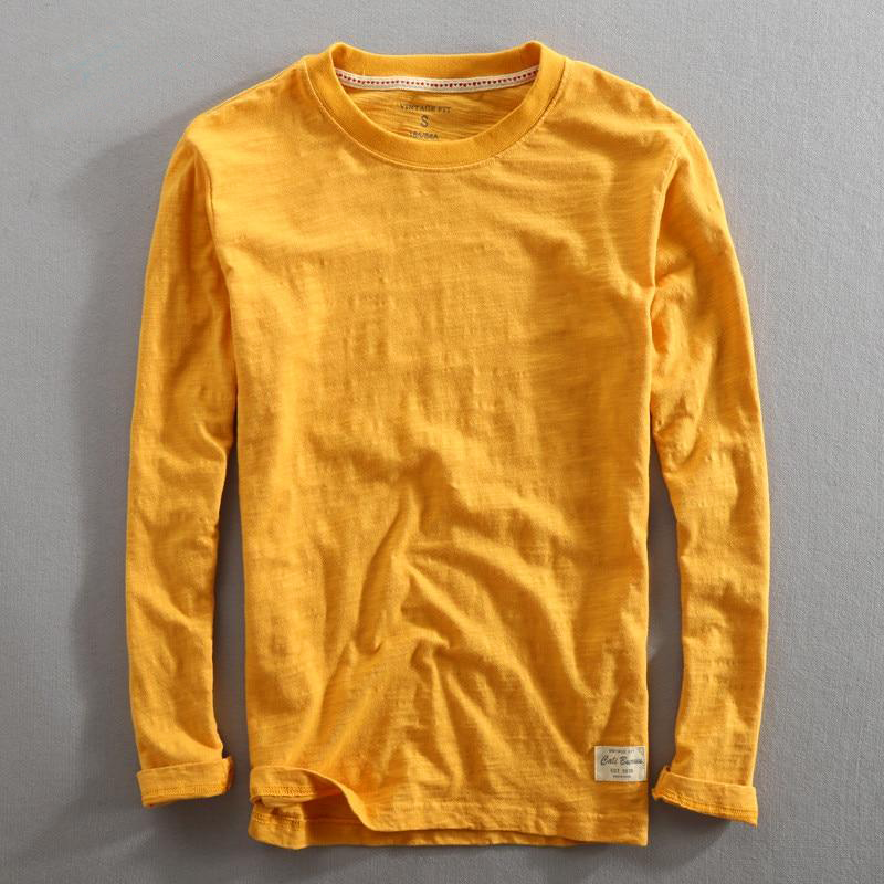 Ellison | Men's Slub Cotton Crew Neck Long Sleeve Top