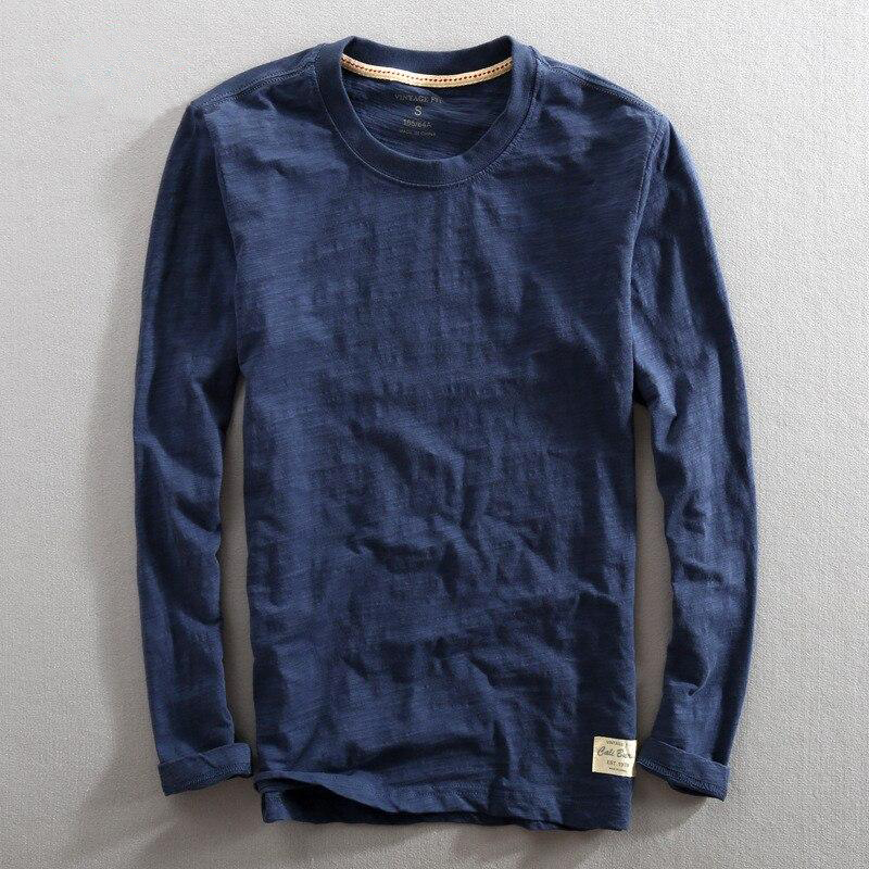 Ellison | Men's Slub Cotton Crew Neck Long Sleeve Top