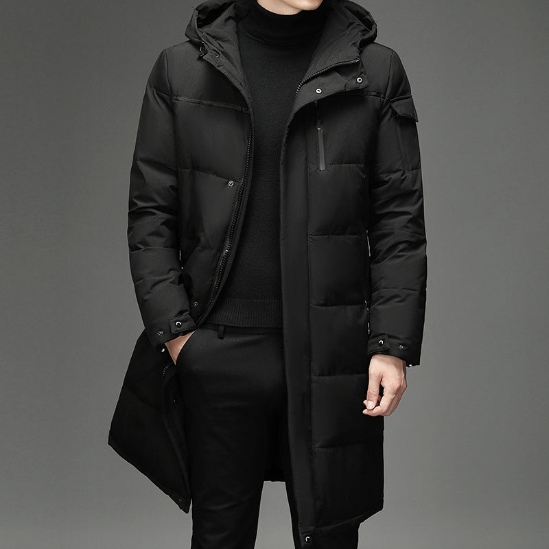Norwood | Men's Long Hooded Puffer Coat with Goose Feather Filling
