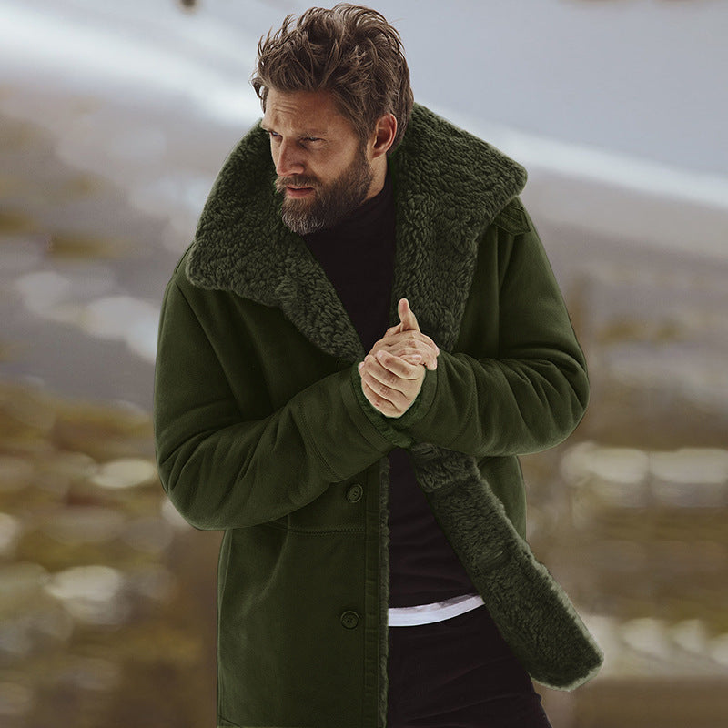 Emmett | Men's Sherpa-Lined Winter Coat with Wide Lapel