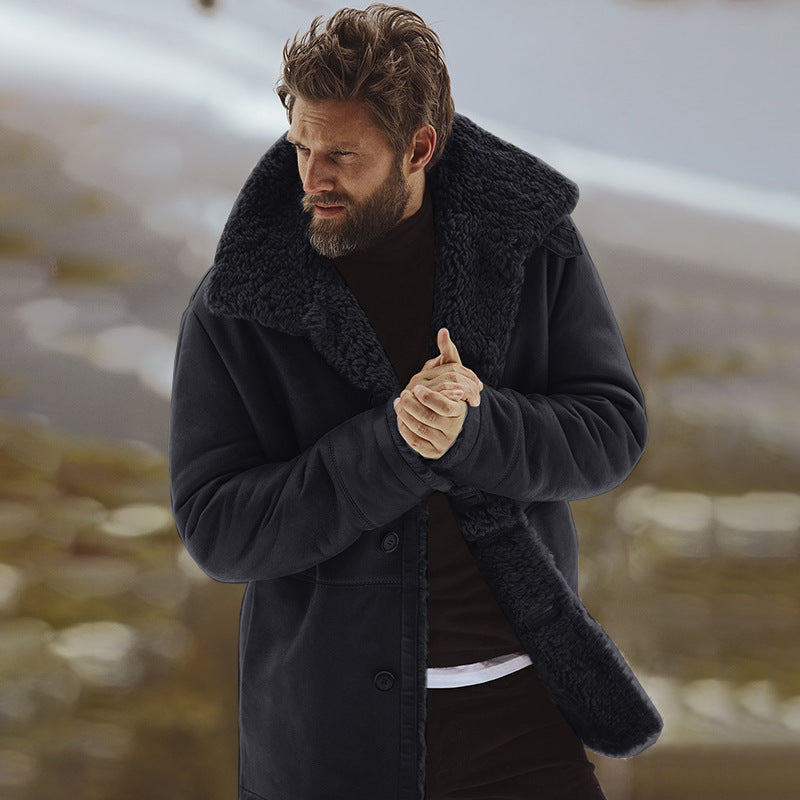 Emmett | Men's Sherpa-Lined Winter Coat with Wide Lapel