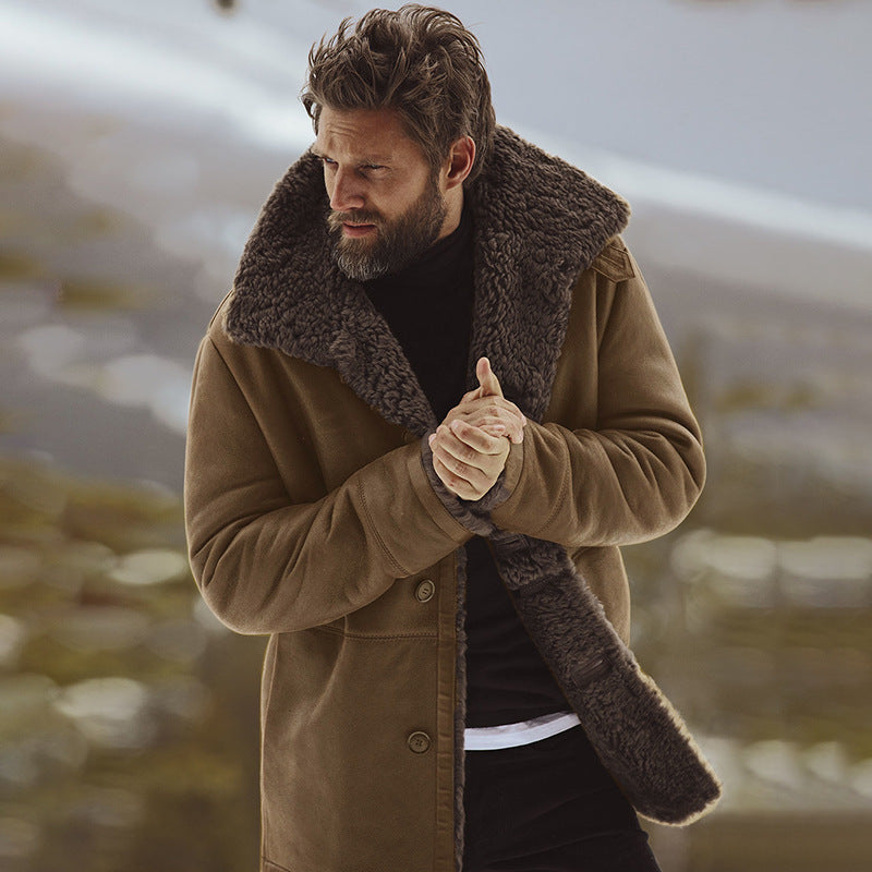Emmett | Men's Sherpa-Lined Winter Coat with Wide Lapel