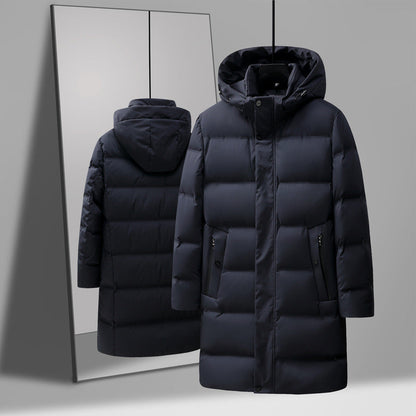 Osborne | Men's Boxy Mid-Length Hooded Coat with Snap Placket