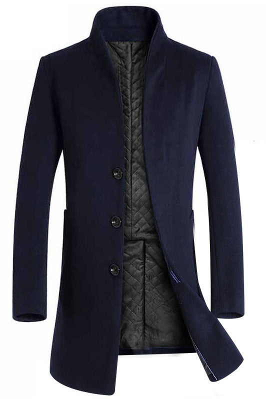 Finley | Men's Slim Wool-Blend Coat with Notch Lapel, Mid-Thigh