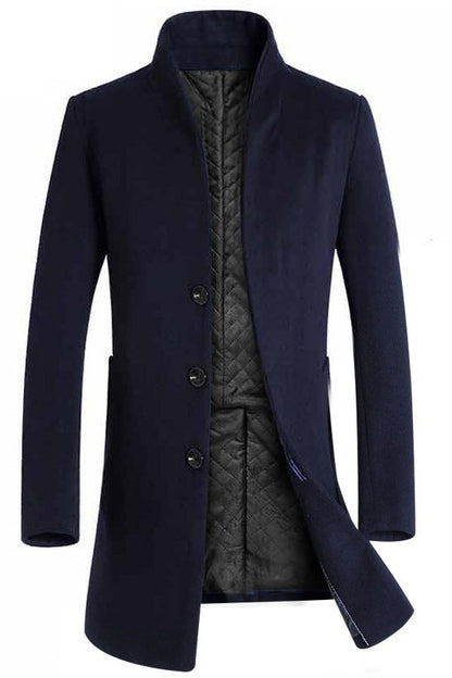 Finley | Men's Slim Wool-Blend Coat with Notch Lapel, Mid-Thigh