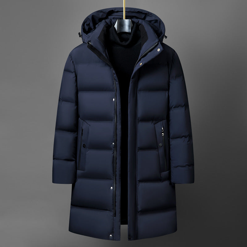 Osborne | Men's Boxy Mid-Length Hooded Coat with Snap Placket