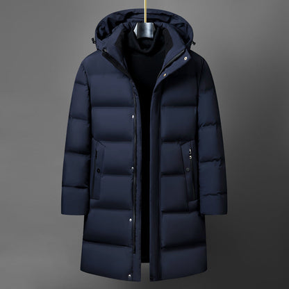 Osborne | Men's Boxy Mid-Length Hooded Coat with Snap Placket