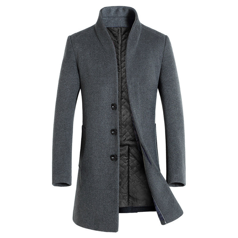 Finley | Men's Slim Wool-Blend Coat with Notch Lapel, Mid-Thigh