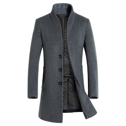 Finley | Men's Slim Wool-Blend Coat with Notch Lapel, Mid-Thigh