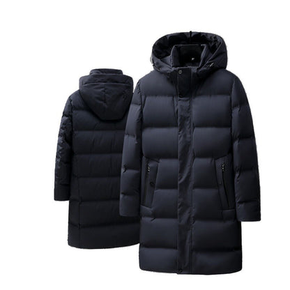 Osborne | Men's Boxy Mid-Length Hooded Coat with Snap Placket