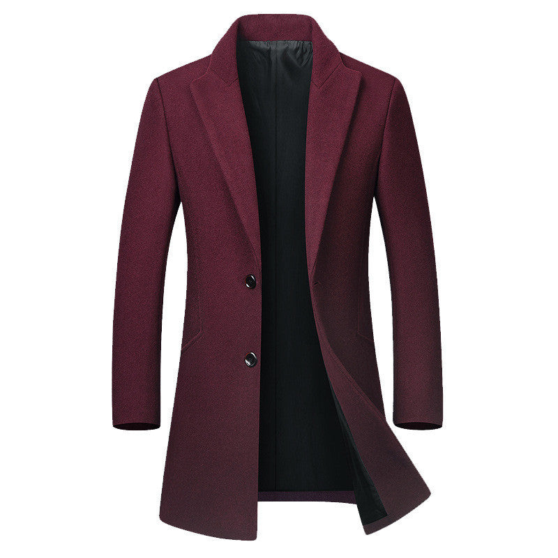 Finley | Men's Slim Wool-Blend Coat with Notch Lapel, Mid-Thigh