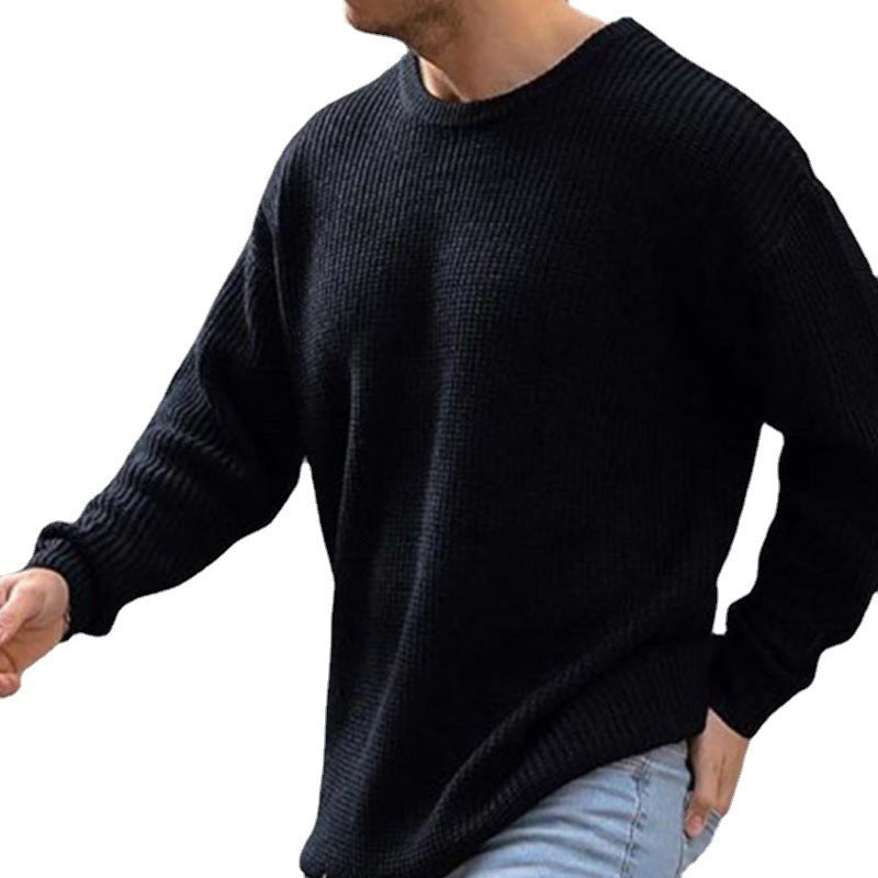 Knox | Men's Waffle Knit Crew Neck Sweater, Relaxed Fit