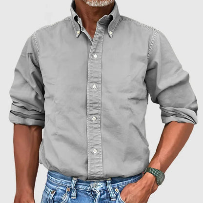 Variant image for Vintage Men's Long Sleeve Shirt in Multiple Colors, Faded Look, Soft Cotton Blend, Casual and Semi-Formal Wear-49