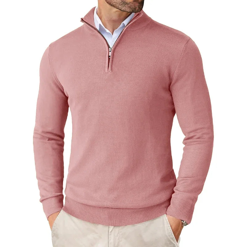 Jasper | Men's Half-Zip Knit Sweater in Soft Cotton Blend