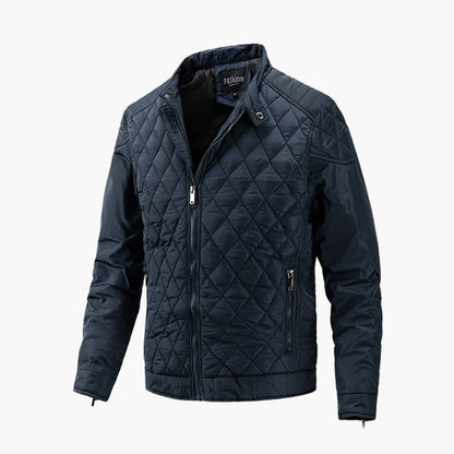 Lawson | Men's Lightweight Diamond Quilted Jacket with Stand Collar and Zippered Pockets