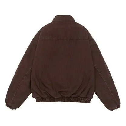 Graham | Men's Padded Canvas Jacket with Fleece Lining and Stand Collar