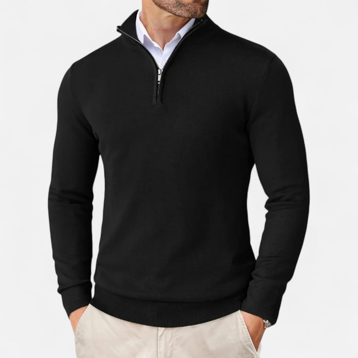 Jasper | Men's Half-Zip Knit Sweater in Soft Cotton Blend