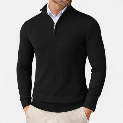 Jasper | Men's Half-Zip Knit Sweater in Soft Cotton Blend