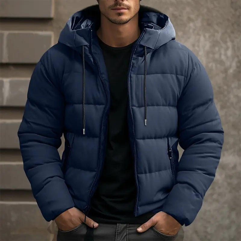 Cormac | Men's Hooded Puffer Jacket Water-Resistant Quilted Insulated Commuter Coat