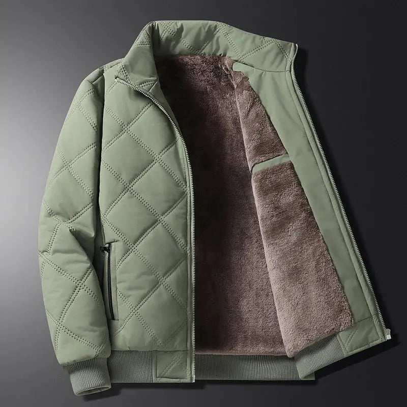Lennox | Men's Windproof Quilted Jacket with Plush Fleece Lining