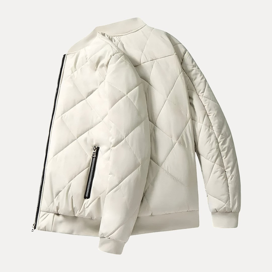 Keaton | Men's Diamond Quilted Bomber Jacket with Fleece Lining