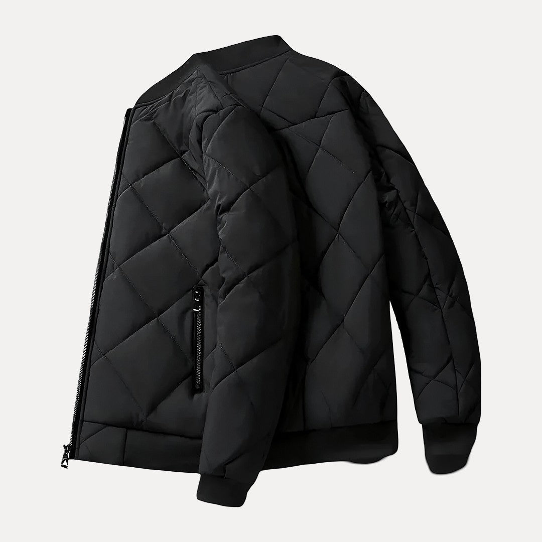 Keaton | Men's Diamond Quilted Bomber Jacket with Fleece Lining