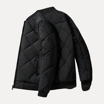 Keaton | Men's Diamond Quilted Bomber Jacket with Fleece Lining
