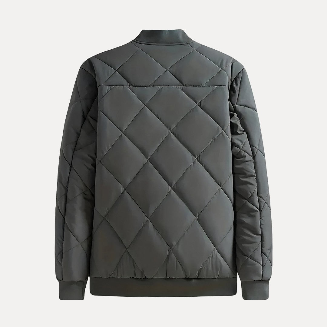Keaton | Men's Diamond Quilted Bomber Jacket with Fleece Lining