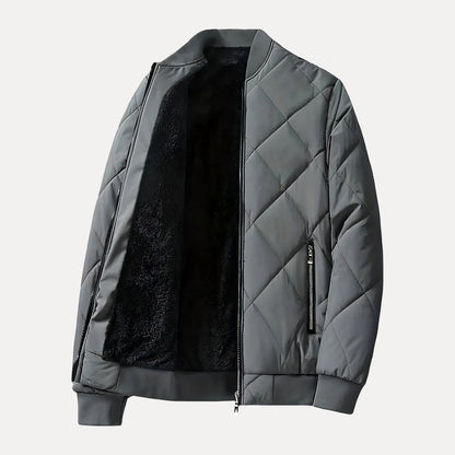Keaton | Men's Diamond Quilted Bomber Jacket with Fleece Lining