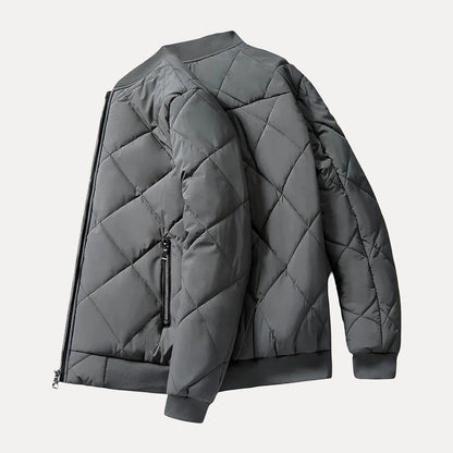 Keaton | Men's Diamond Quilted Bomber Jacket with Fleece Lining
