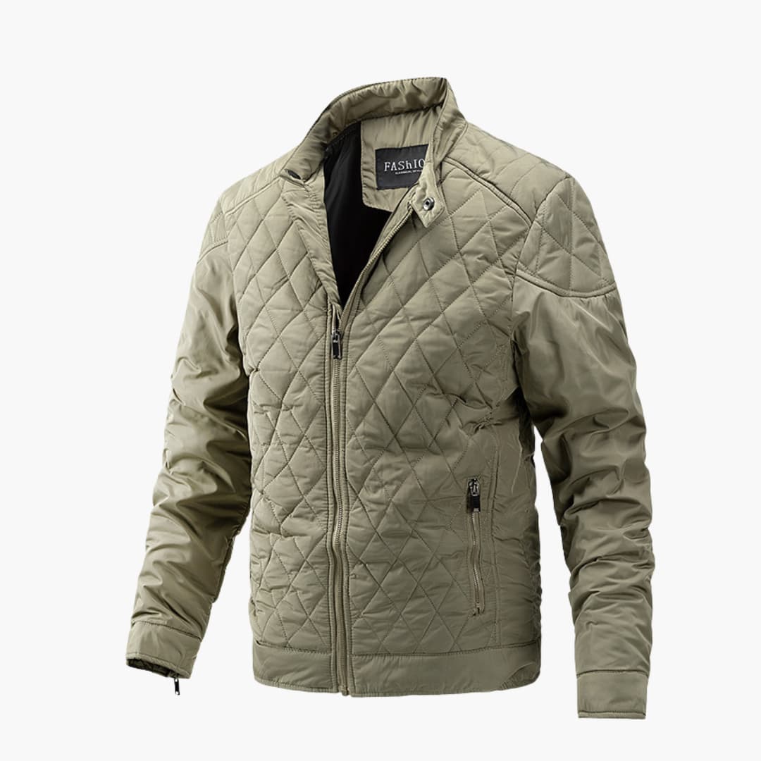 Lawson | Men's Lightweight Diamond Quilted Jacket with Stand Collar and Zippered Pockets