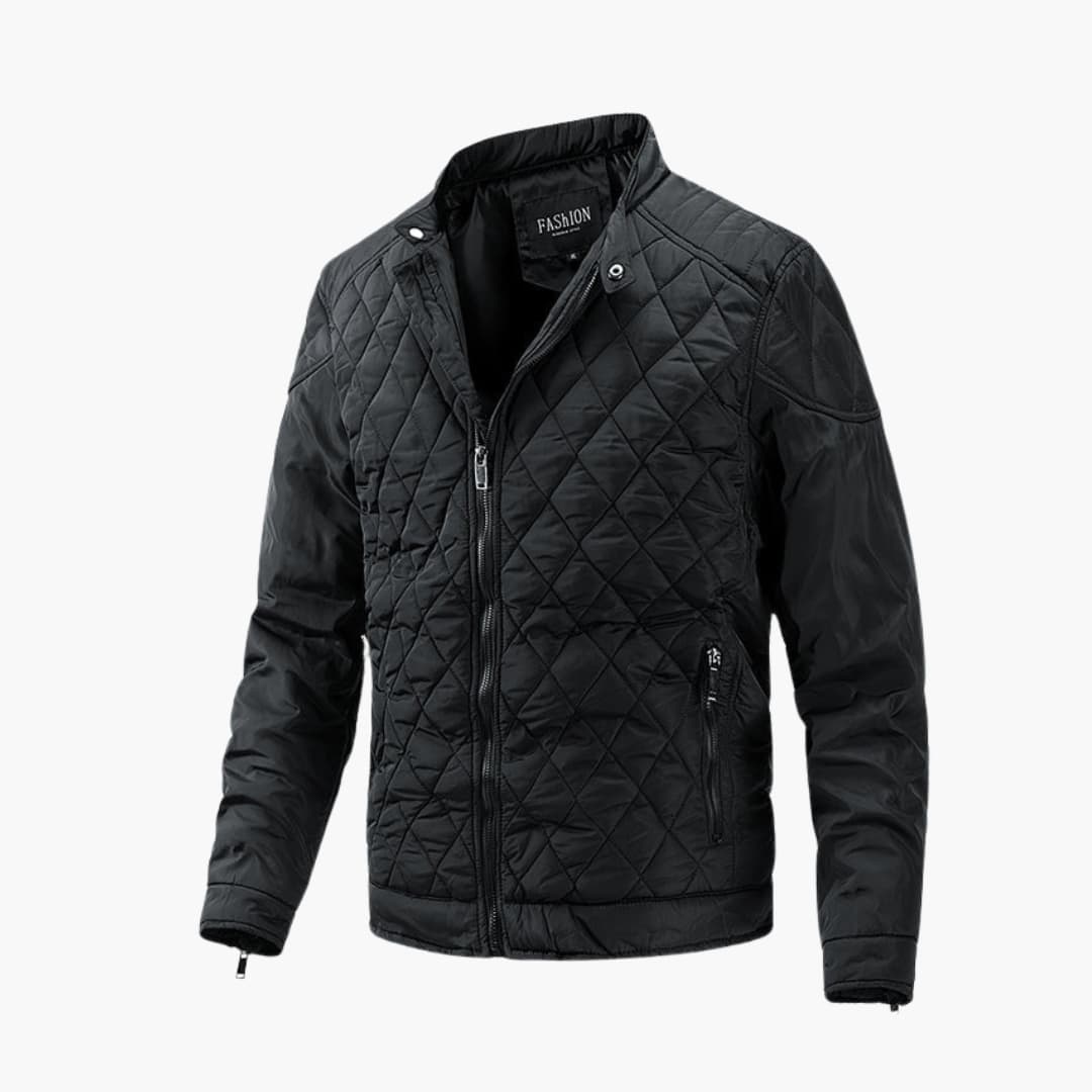 Lawson | Men's Lightweight Diamond Quilted Jacket with Stand Collar and Zippered Pockets