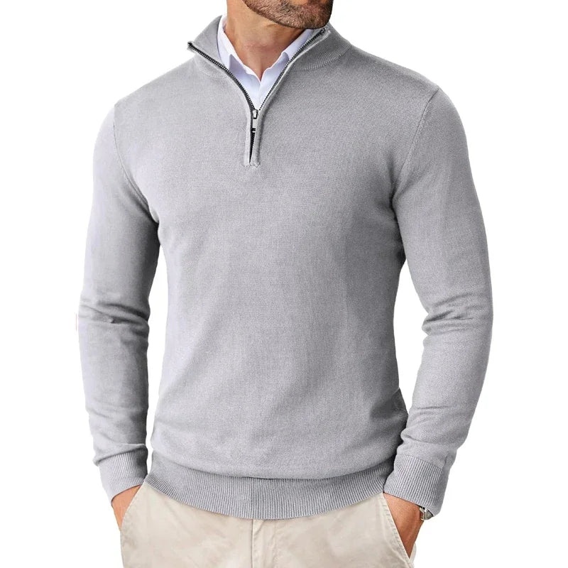 Jasper | Men's Half-Zip Knit Sweater in Soft Cotton Blend