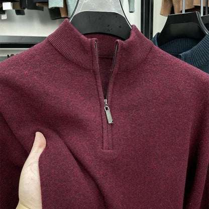 Ashford | Men's Half-Zip Mock Neck Knit Sweater, Thick Warm Pullover