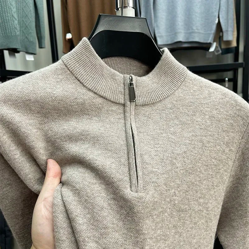 Ashford | Men's Half-Zip Mock Neck Knit Sweater, Thick Warm Pullover