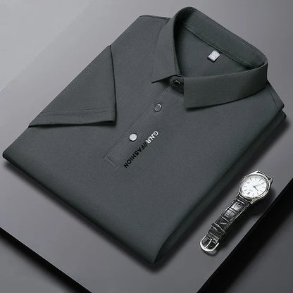 Dorian | Men's Knit Short Sleeve Polo Shirt with Ribbed Collar for Smart Casual Wear