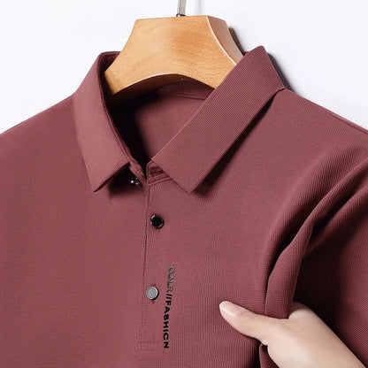 Dorian | Men's Knit Short Sleeve Polo Shirt with Ribbed Collar for Smart Casual Wear