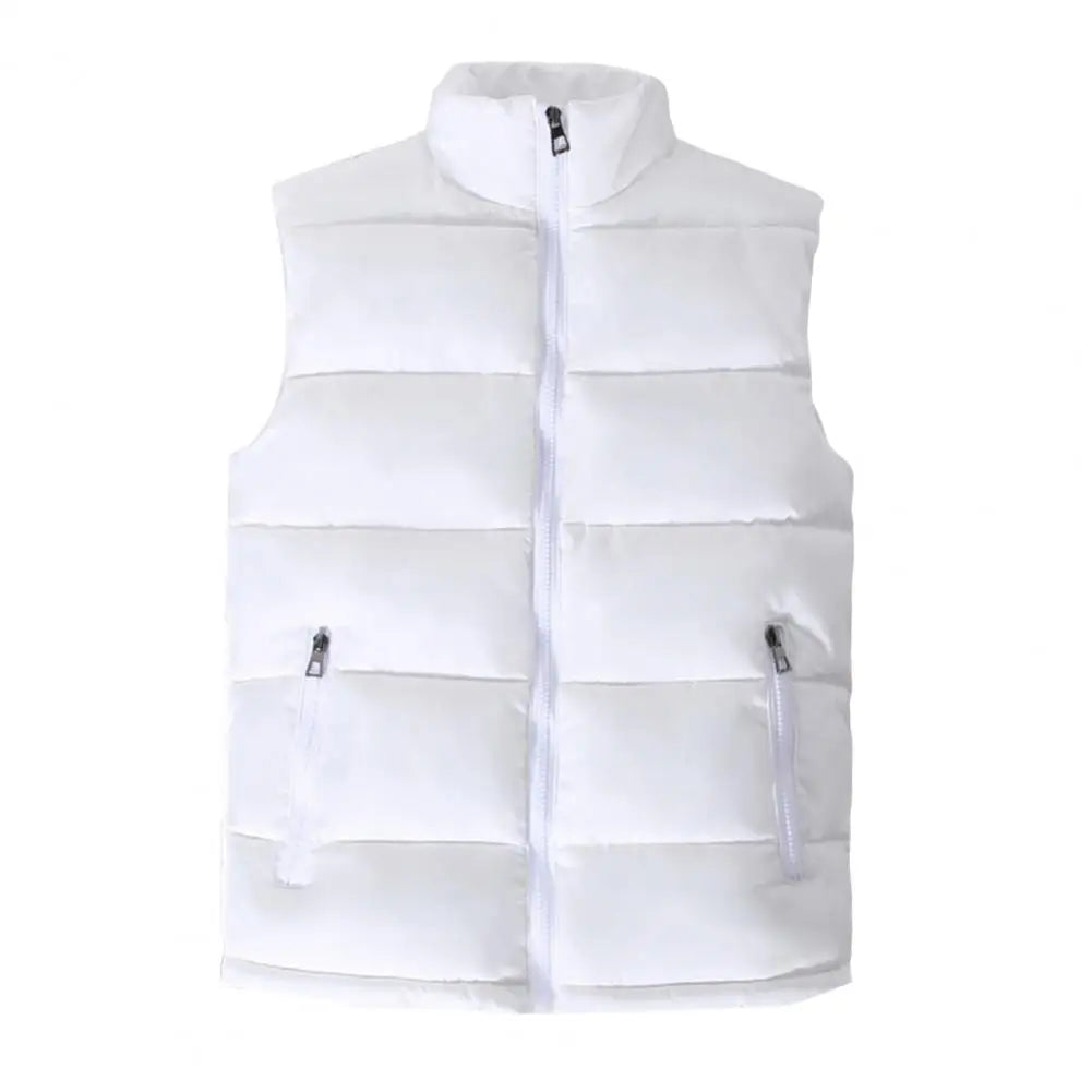 Perrin | Men's Quilted Puffer Vest with Slim Stand Collar, Full Zip and Zippered Pockets