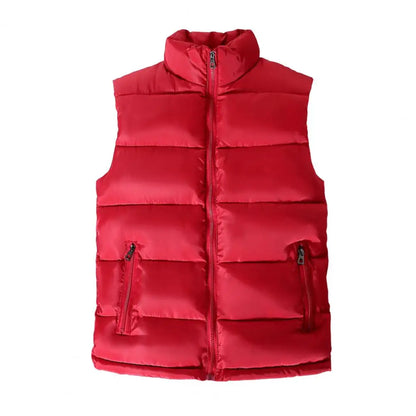 Perrin | Men's Quilted Puffer Vest with Slim Stand Collar, Full Zip and Zippered Pockets